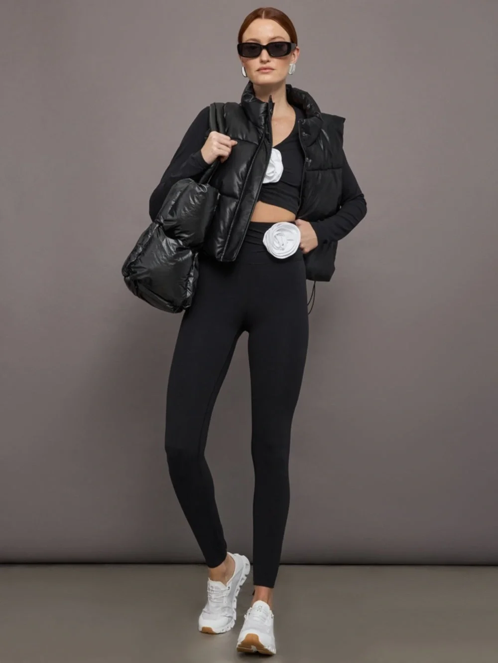 Carbon 38 Rosette Long Sleeve Top and leggings set - Picture 1 of 10